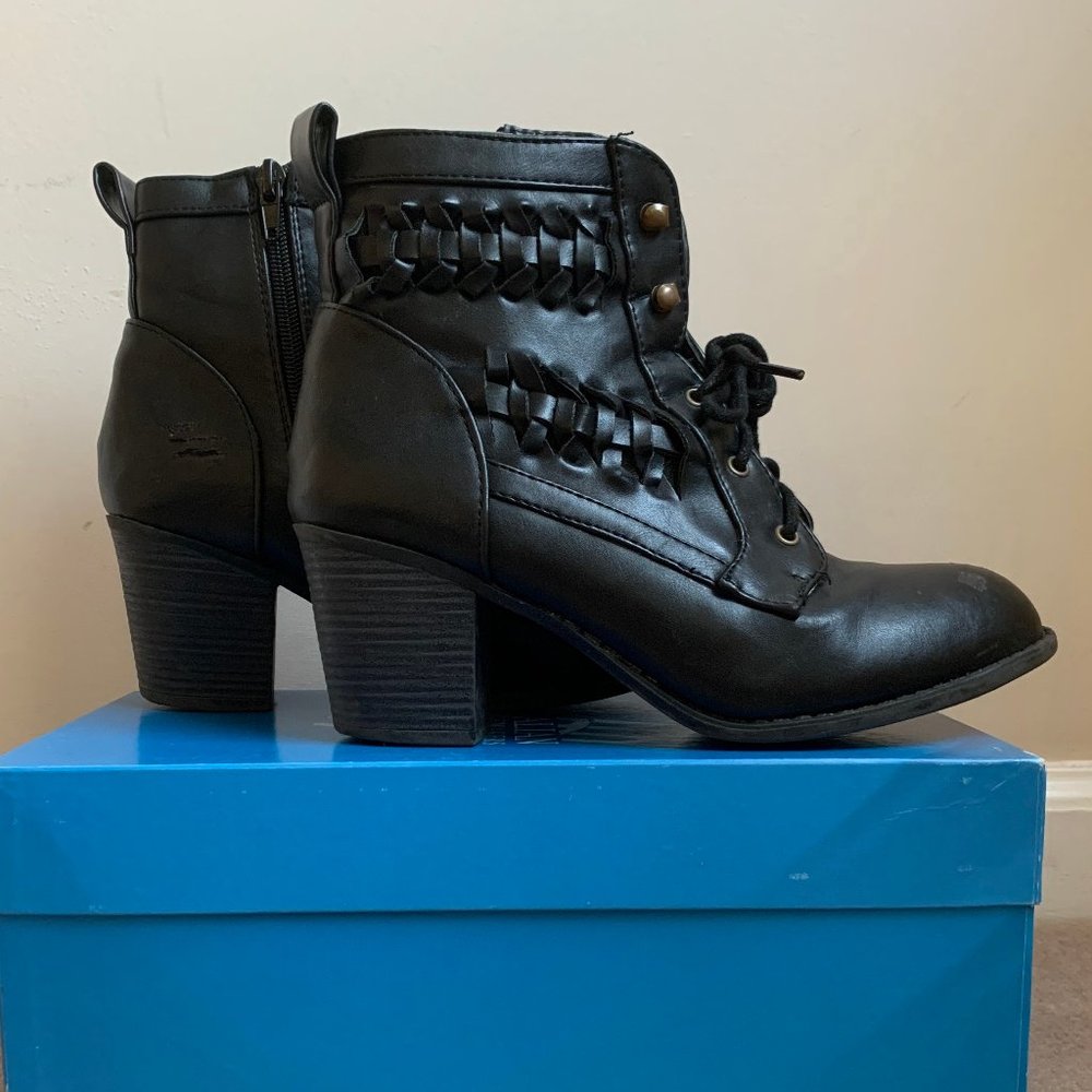 Black Leather Booties